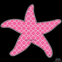 Shore Redneck Coral Quatrafoil Starfish Decal