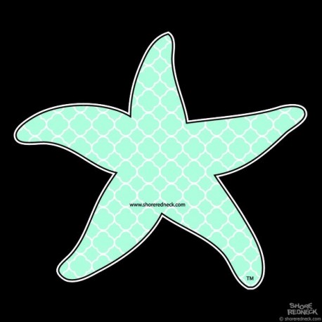 Shore Redneck Sea Foam Quatrafoil Starfish Decal