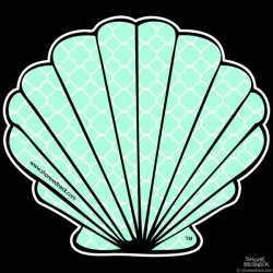 Shore Redneck Sea Foam Quatrafoil Fan Shell Decal