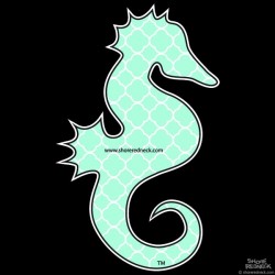 Shore Redneck Sea Foam Quatrafoil Seahorse Decal