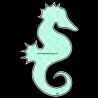 Shore Redneck Sea Foam Quatrafoil Seahorse Decal