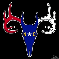 Shore Redneck North Carolina Flag Buck Skull Decal