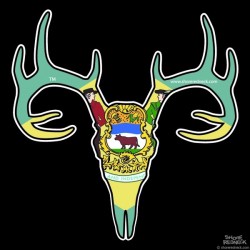 Shore Redneck Delaware Buck Skull Decal