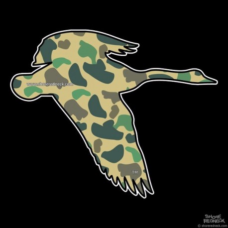 Shore Redneck Old School Camo Flying Goose Decal