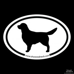 Shore Redneck Simple Golden Retreiver Oval Decal