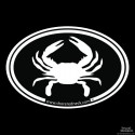 Shore Redneck Simple Crab Black Oval Decal