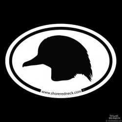 Shore Redneck Wood Duck Head Oval Decal