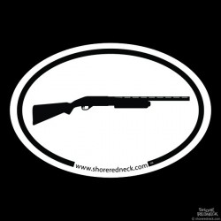 Shore Redneck Simple Shotgun Oval Decal