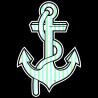 Shore Redneck Seer Sucker Mint Anchor Decal