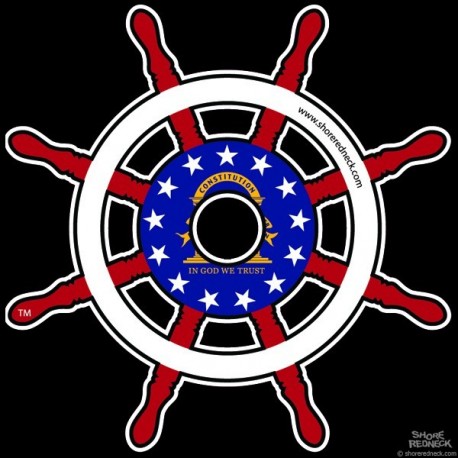 Shore Redneck Georgia Ships Wheel Decal