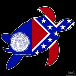 Shore Redneck Old Georgia Turtle Decal