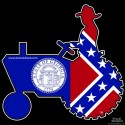 Shore Redneck Old Georgia Flag Tractor Decal