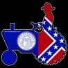 Shore Redneck Old Georgia Flag Tractor Decal