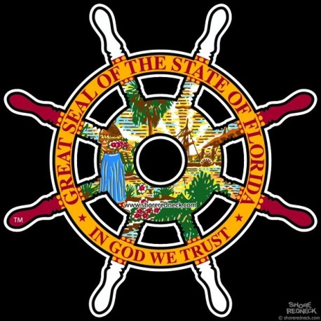 Shore Redneck Florida Ships Wheel Decal