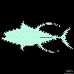 Shore Redneck Sea Foam Quatrafoil Yellowfin Decal