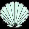 Shore Redneck Mint Seer Sucker Fan Shell Decal