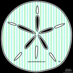 Shore Redneck Mint Seer Sucker Sand Dollar Decal