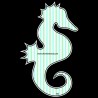 Shore Redneck Mint Seer Sucker Seahorse Decal