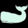 Shore Redneck Mint Seer Sucker Whale Decal