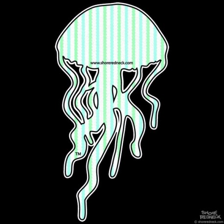 Shore Redneck Mint Seer Sucker Jellyfish Decal