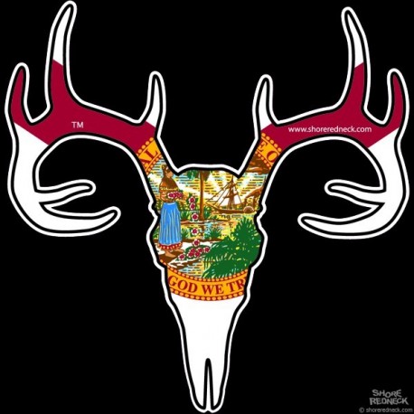 Shore Redneck Florida Buck Skull Decal