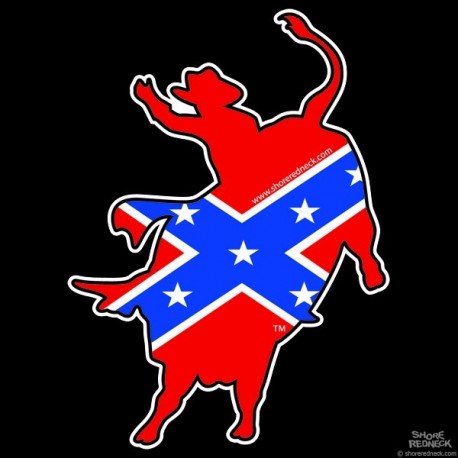 Shore Redneck Dixie Bull Rider Decal