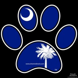 Shore Redneck SC Dog Paw Print Decal