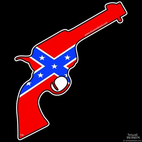 Shore Redneck Dixie Sixgun Decal