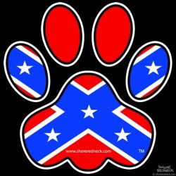 Shore Redneck Dixie Cat Paw Decal