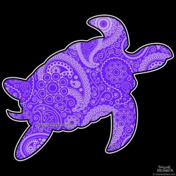 Shore Redneck Purple Paisley Turtle Decal