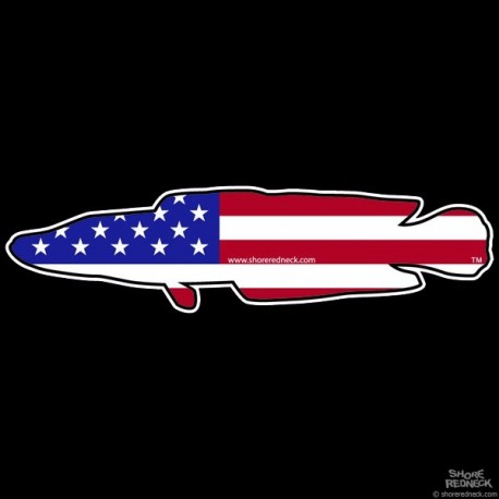 Shore Redneck US Flag Shore Snakehead Decal