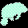 Shore Redneck Sea Foam Quatrefoil Manatee Decal