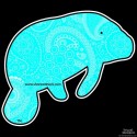 Shore Redneck Blue Paisley Manatee Decal