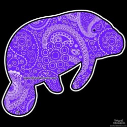 Shore Redneck Purple Paisley Manatee Decal