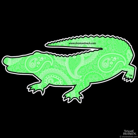 Shore Redneck Green Paisley Gator Decal