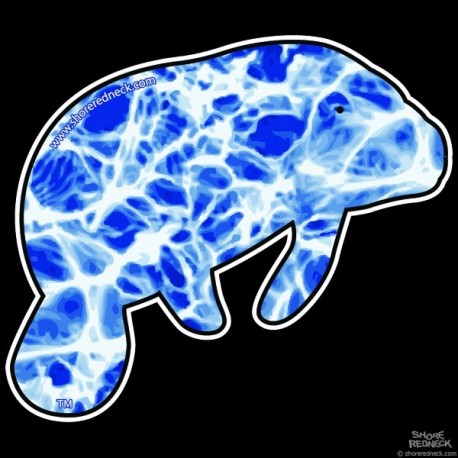 Shore Redneck Gulf Stream Blue Manatee Decal