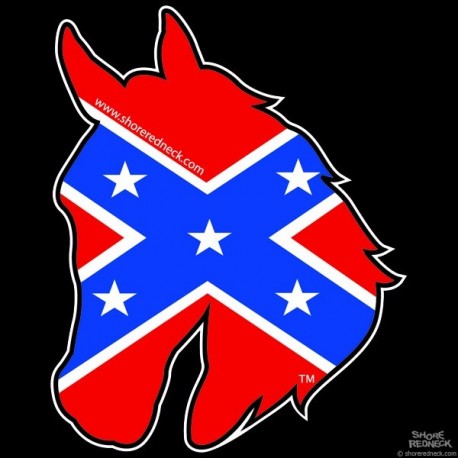 Shore Redneck Dixie Horse Head Decal