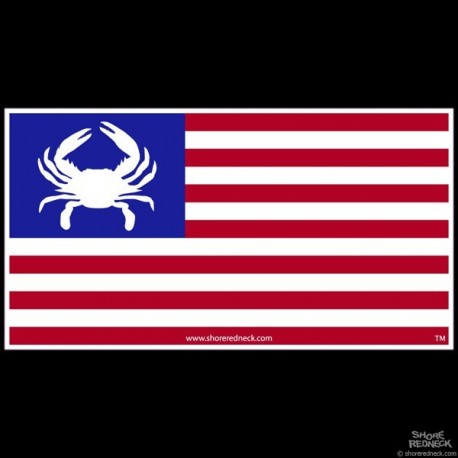 Shore Redneck USA Flag Crab Decal