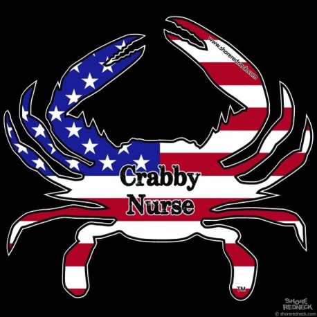 Shore Redneck USA Themed Crabby Nurse Decal