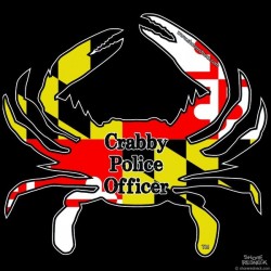 Shore Redneck MD Themed Crabby Police Officer Decal