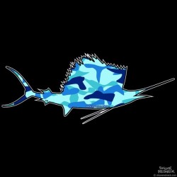 Shore Redneck Waterman Camo™ Sailfish Decal