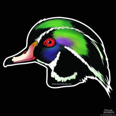 Shore Redneck Wood Duck Head Decal