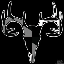 Shore Redneck Maryland Blackout Buck Skull Decal