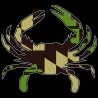 Shore Redneck MD Green n Tan Crab Decal