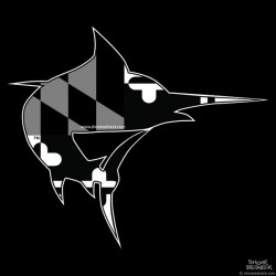 Shore Redneck Maryland Blackout Jumping Marlin Decal