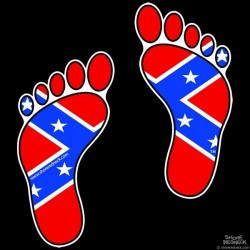 Shore Redneck Dixie Footprints Decal