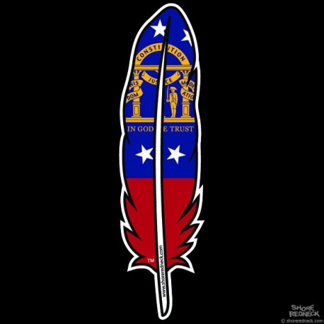 Shore Redneck GA Feather Decal