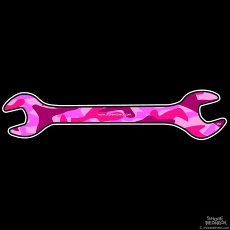 Shore Redneck Pink Camo Wrench Decal