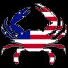 Shore Redneck Betsy Ross Flag Crab Decal