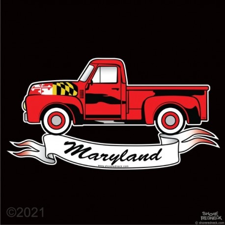 Shore Redneck Maryland Red Pickup Truck